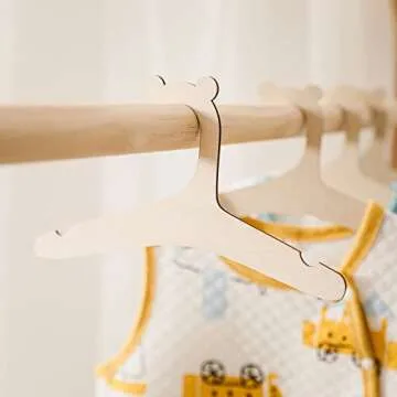20 Durable Kids Wooden Hangers for Stylish Organization