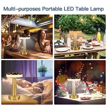 SUNLIGTGO Cordless Table Lamp, Portable LED Desk Lamp, Table Sensor Control Beside Lamps, Kids Night...