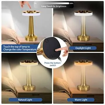 Portable USB LED Table Lamp with Dimming & Charging
