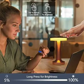 Portable USB LED Table Lamp with Dimming & Charging