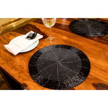 Farmhouse Beaded Placemat Set of 4 - Elegant & Durable