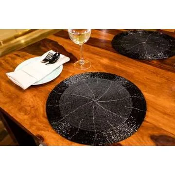 Farmhouse Beaded Placemat Set of 4 - Elegant & Durable