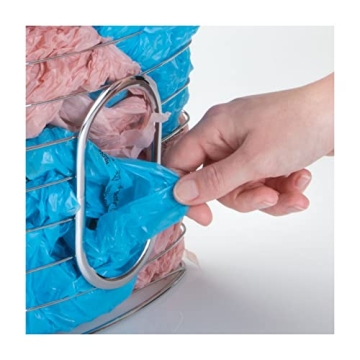 mDesign Steel Hanging Cabinet Storage Organizer Holder for Kitchen, Pantry - Holds Plastic, Sandwich, Garbage, Grocery and Trash Bags; Wrap, Foil, Pack - Spira Collection - Chrome