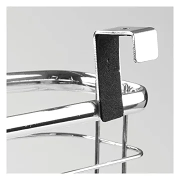 mDesign Steel Hanging Cabinet Storage Organizer Holder for Kitchen, Pantry - Holds Plastic, Sandwich, Garbage, Grocery and Trash Bags; Wrap, Foil, Pack - Spira Collection - Chrome