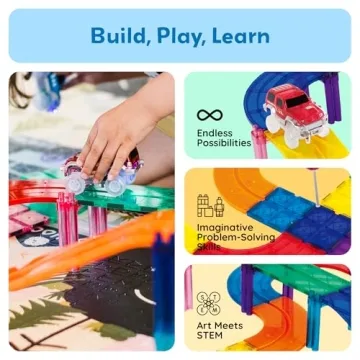PicassoTiles Magnetic Race Track - Fun STEM Toy for Kids
