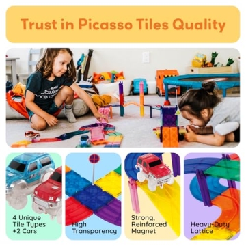 PicassoTiles Magnetic Race Track - Fun STEM Toy for Kids