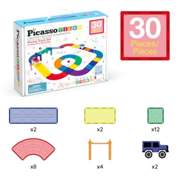 PicassoTiles Magnetic Race Track - Fun STEM Toy for Kids