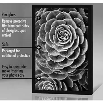 Americanflat 22x34 Poster Frame with Polished Plexiglass - Black Picture Frame - Wide Photo Frames Made of Engineered Wood for Vertical or Horizontal Wall Display - Epic Collection - Black