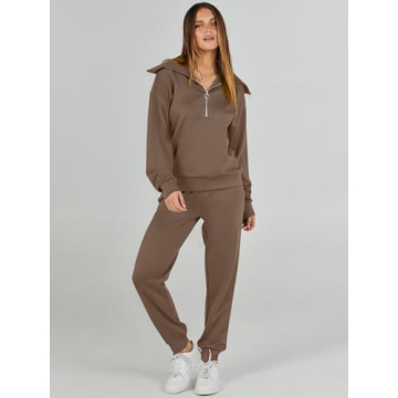 ANRABESS Women Trendy 2 Piece Lounge Sweatsuit Outfit