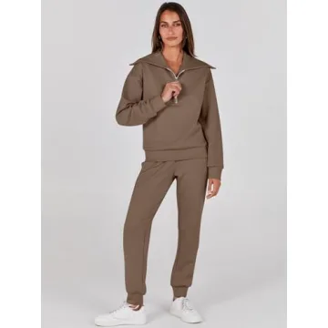 ANRABESS Women Trendy 2 Piece Lounge Sweatsuit Outfit
