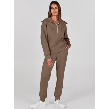 ANRABESS Women Trendy 2 Piece Lounge Sweatsuit Outfit