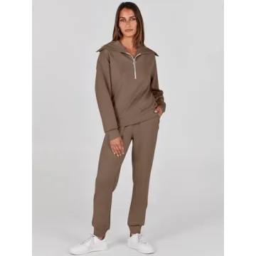ANRABESS Women Trendy 2 Piece Lounge Sweatsuit Outfit