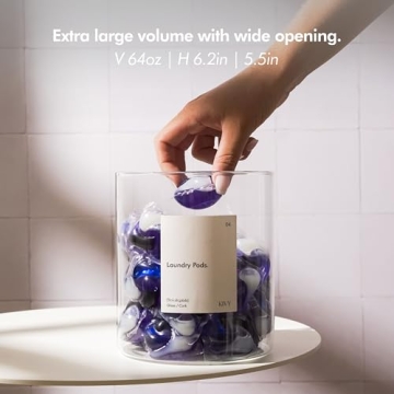 KIVY Stylish Glass Laundry Dispenser Jars with Labels