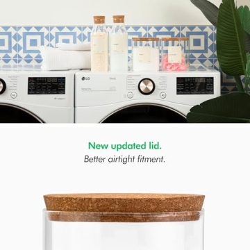 KIVY Stylish Glass Laundry Dispenser Jars with Labels