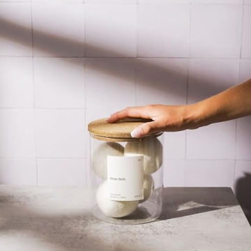 KIVY Stylish Glass Laundry Dispenser Jars with Labels