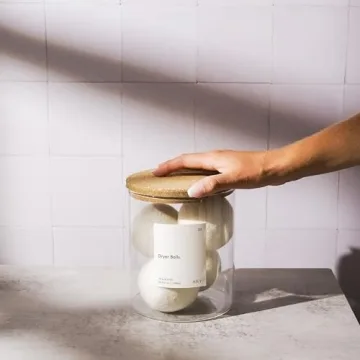 KIVY Stylish Glass Laundry Dispenser Jars with Labels