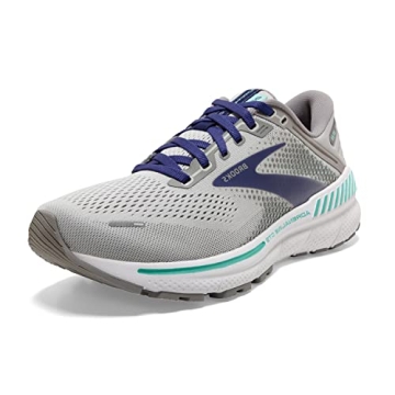 Brooks Women's Adrenaline GTS 22 Supportive Running Shoe - Alloy/Blue/Green - 8.5 Medium