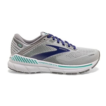 Brooks Women's Adrenaline GTS 22 Supportive Running Shoe - Alloy/Blue/Green - 8.5 Medium
