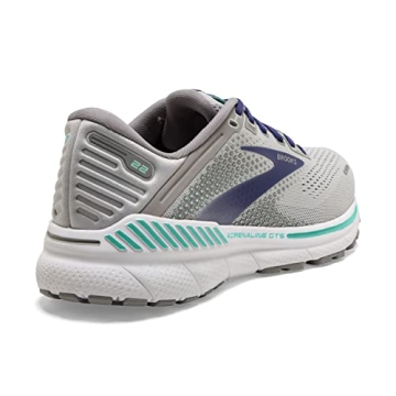Brooks Women's Adrenaline GTS 22 Supportive Running Shoe - Alloy/Blue/Green - 8.5 Medium