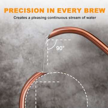 Nueve&Five Gooseneck Electric Kettle with Thermometer, Copper Tea Kettle with Auto Shut-Off,1000W Hot Water Kettle Electric of Stainless Steel,Electric Kettles for,Coffee & Tea