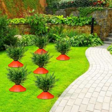 Solsew 12 Set Easter Yard Carrots Patch DIY Ferns Artificial Plants Fake Carrots Decorative Yard Stake Large Outdoor Plastic Rustic Yard Sign for Spring Lawn Garden Yard Decor