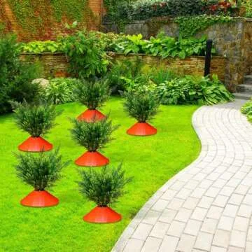 Solsew 12 Set Easter Yard Carrots Patch DIY Ferns Artificial Plants Fake Carrots Decorative Yard Stake Large Outdoor Plastic Rustic Yard Sign for Spring Lawn Garden Yard Decor