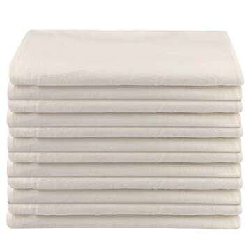 DG Collections Flour Sack Dish Towels for Kitchen, Set of 12 (27 x 27 Inches), Multi-use White Kitch...