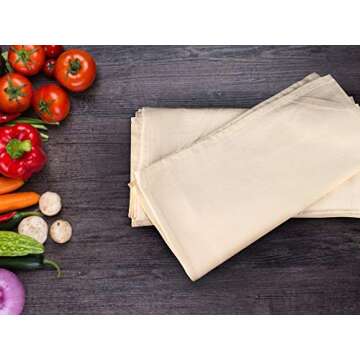 DG Collections Flour Sack Dish Towels for Kitchen, Set of 12 (27 x 27 Inches), Multi-use White Kitchen Towels, 100% Cotton, Highly Absorbent Hand Towels, Tea Towels for Embroidery, and Print - Natural