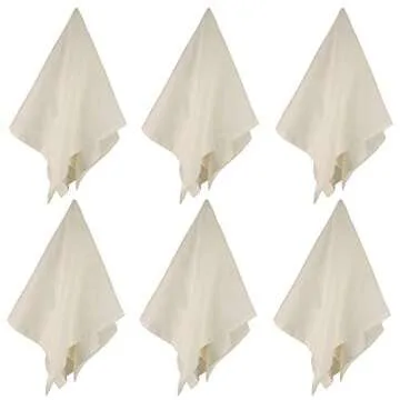 DG Collections Flour Sack Dish Towels for Kitchen, Set of 12 (27 x 27 Inches), Multi-use White Kitchen Towels, 100% Cotton, Highly Absorbent Hand Towels, Tea Towels for Embroidery, and Print - Natural