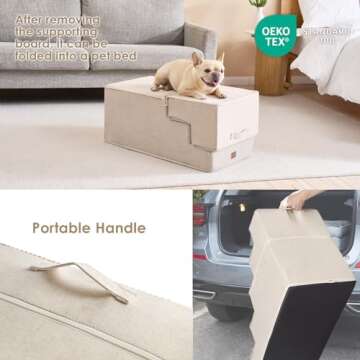 EHEYCIGA Dog Stairs for High Bed - 5-Step Pet Steps