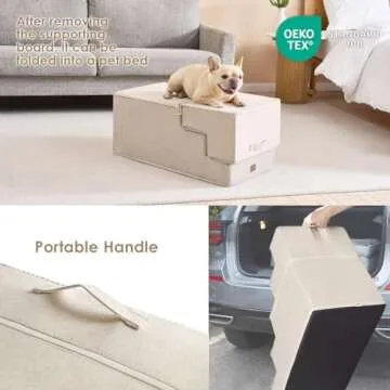 EHEYCIGA Dog Stairs for High Bed - 5-Step Pet Steps