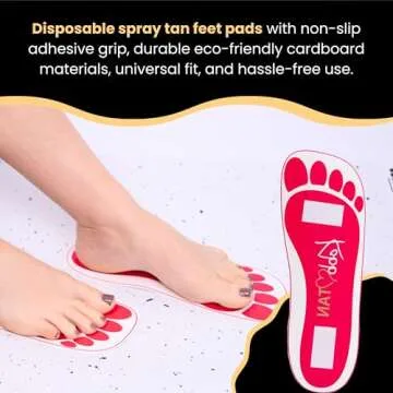 Kobbtan Spray Tan Feet Pads - Disposable Feet Pads Protectors for Spray Tanning - Non-Slip, Hygienic & Comfortable Feet for Spray Tanning - Spray Tan Foot Covers for Tanning Booth - 25 Pairs