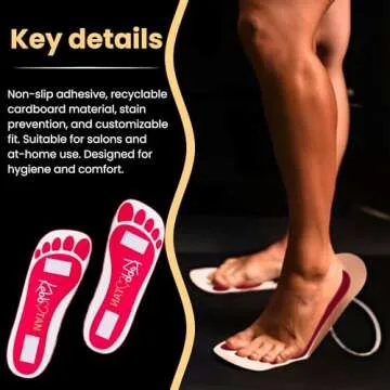 Kobbtan Spray Tan Feet Pads - Disposable Feet Pads Protectors for Spray Tanning - Non-Slip, Hygienic & Comfortable Feet for Spray Tanning - Spray Tan Foot Covers for Tanning Booth - 25 Pairs