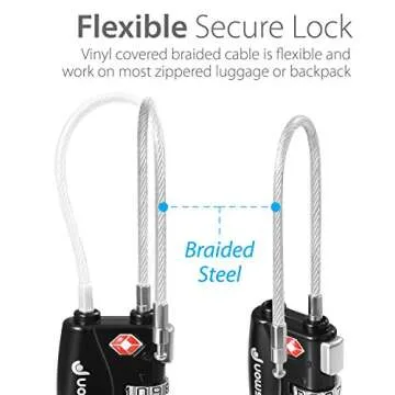 Fosmon TSA Approved Cable Locks - Secure & Durable