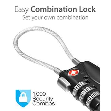 Fosmon TSA Approved Cable Locks - Secure & Durable