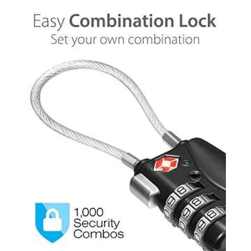 Fosmon TSA Approved Cable Locks - Secure & Durable