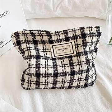 Cosmetic Bags for Women Makeup Bag Large Capacity Purse Travel Toiletry Zipper Storage Pouch Make up Brushes Organizer for Gifts (Black, Square)