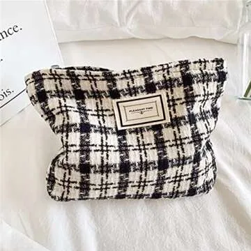 Cosmetic Bags for Women Makeup Bag Large Capacity Purse Travel Toiletry Zipper Storage Pouch Make up Brushes Organizer for Gifts (Black, Square)