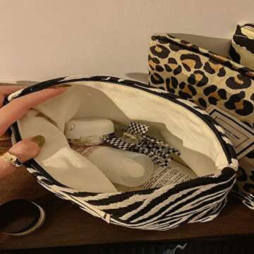 Cosmetic Bags for Women Makeup Bag Large Capacity Purse Travel Toiletry Zipper Storage Pouch Make up Brushes Organizer for Gifts (Black, Square)