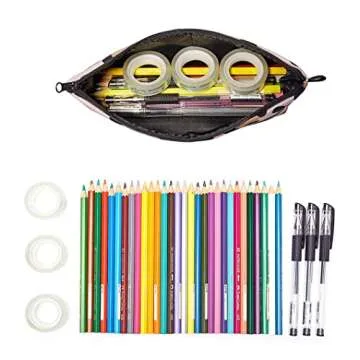 Cosmetic Bags for Women Makeup Bag Large Capacity Purse Travel Toiletry Zipper Storage Pouch Make up Brushes Organizer for Gifts (Black, Square)