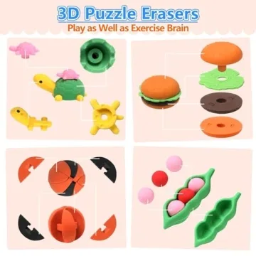 HINZER 100 Pack Cute Animal Erasers for Kids Bulk Pack