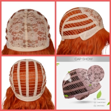 Incohair Dark Orange Wig for Parties and Costumes