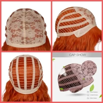 Incohair Dark Orange Wig for Parties and Costumes