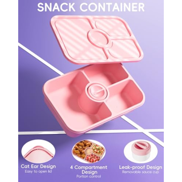 4 Pcs Bento Snack Box Containers for Meal Prep and Lunch