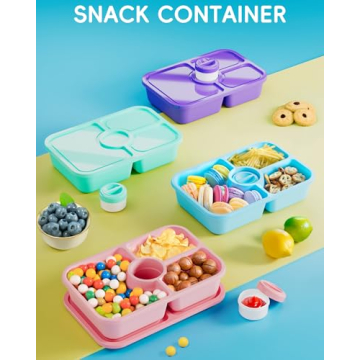 4 Pcs Bento Snack Box Containers for Meal Prep and Lunch