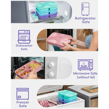 4 Pcs Bento Snack Box Containers for Meal Prep and Lunch