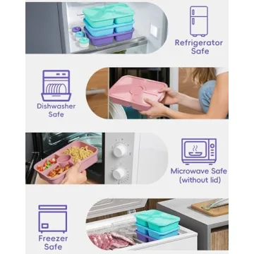 4 Pcs Bento Snack Box Containers for Meal Prep and Lunch