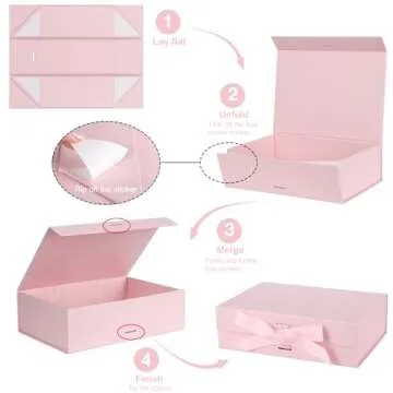 Gift Box with Lids 13"x9"x4" Magnetic Gift Box with Lid and Ribbon for Presents,for Christms,Mother's Day, Birthdays, Bridal Gifts,Weddings wraps gifts