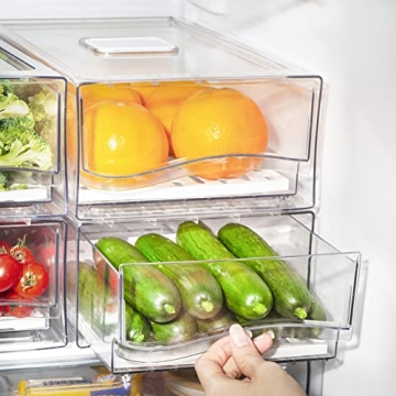 Ornafort Clear Stackable Fridge Organizers for Fresh Food