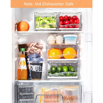 Ornafort Clear Stackable Fridge Organizers for Fresh Food